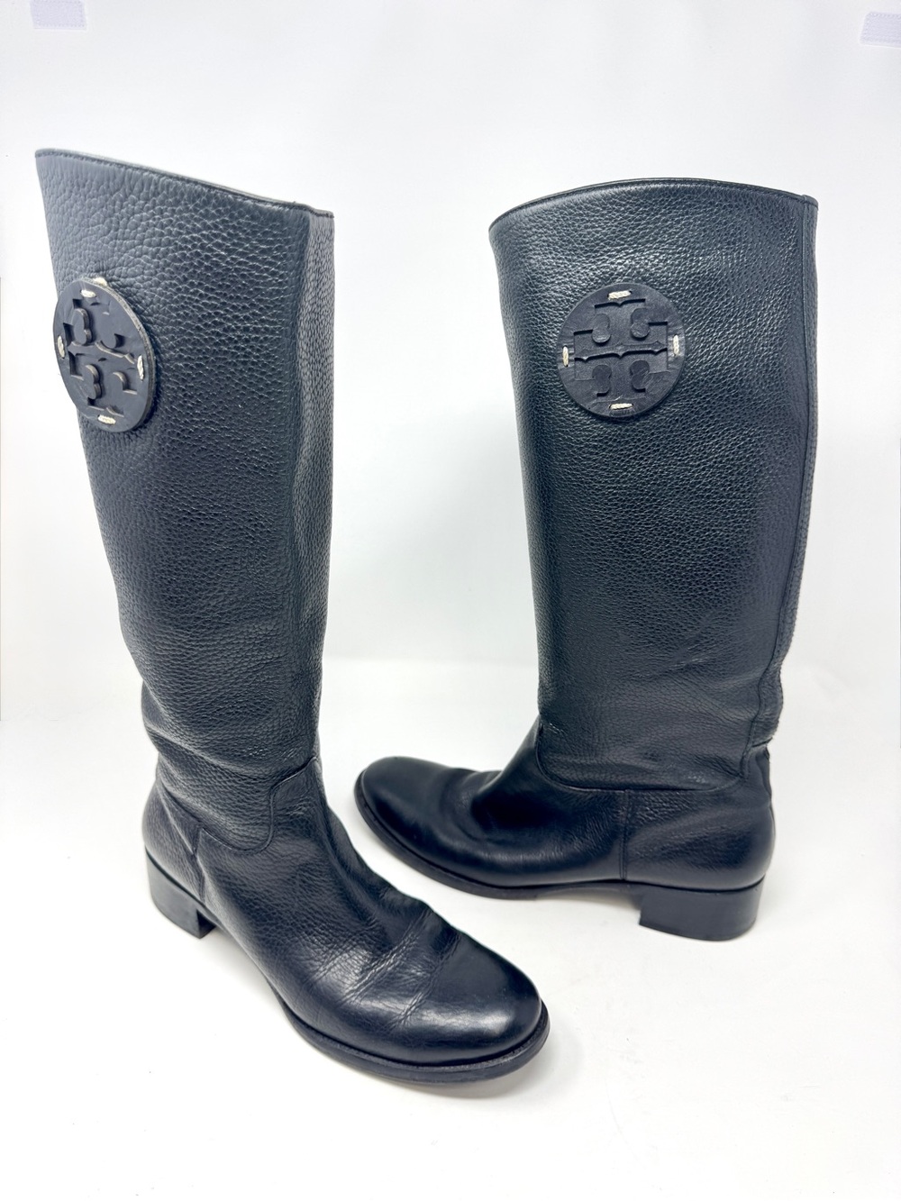 Tory Burch Keaton Black Leather Knee-High Riding Boots size 8
